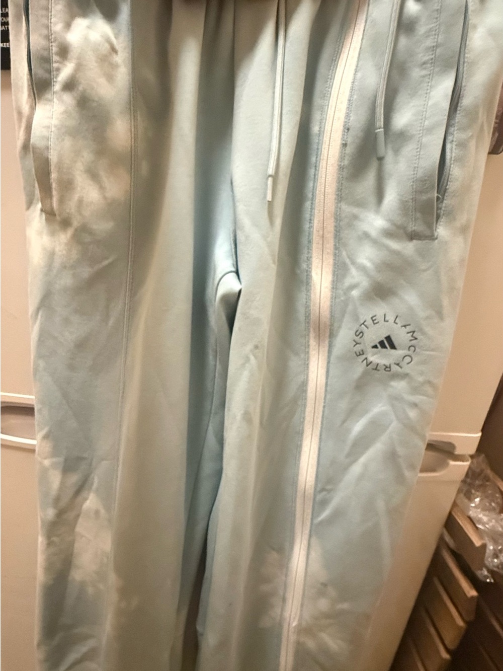 Adidas by Stella McCartney Mint Green Track Pants with White Zip Stripe